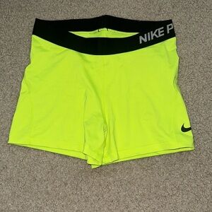 Neon Yellow Nike Pros 3”